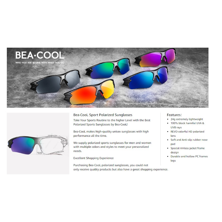 BEACOOL Polarized Sports Sunglasses for Men Women Youth Baseball