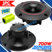 700W Round Piezo Tweeter Black With Free Non Polar Capacitor