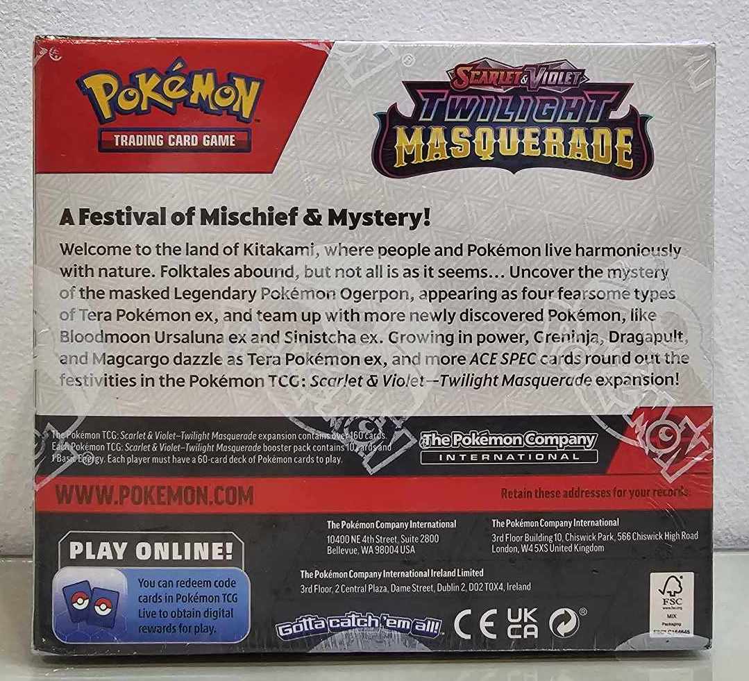Pokemon TCG Scarlet & Violet Twilight Masquerade Booster Box (36 Packs)  Abstract Strategy Game 36 Packs Booster Box Recommended Age 14+ - Lazada |  Lazada PH