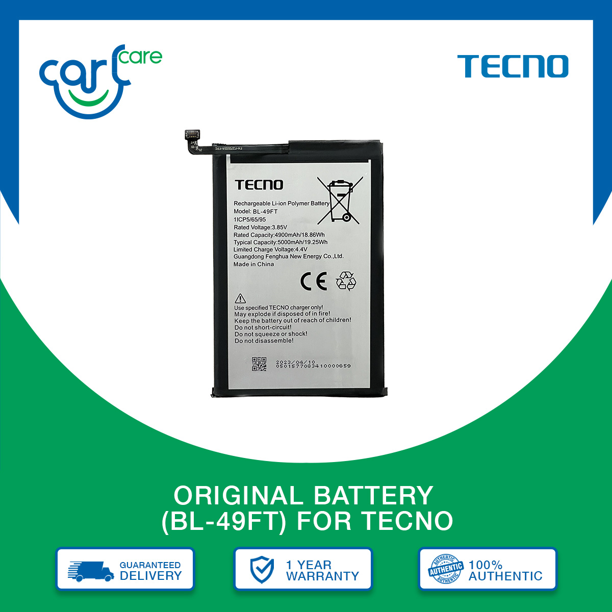 tecno pop 4 air battery