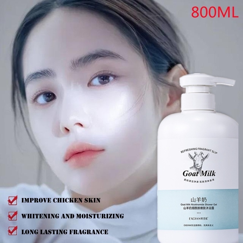 800ML Goat Milk Body Wash Long-Term Whitening Nicotinamide