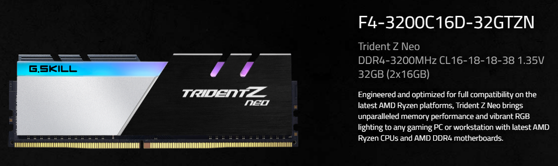 Buy G.SKILL Trident Z Neo Series 32GB (2 x 16GB) 288-Pin RGB DDR4