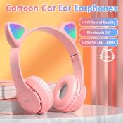 P47M Cat Ear Wireless Bluetooth Headphones with Mic