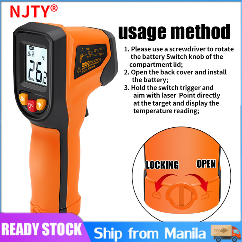 BENETECH GM320 Non-Contact Digital Laser Grip Infrared Thermometer  Temperature -58F-716F(-50C-380C), Digital Instant Read Meat Thermometer  Kitchen Coo