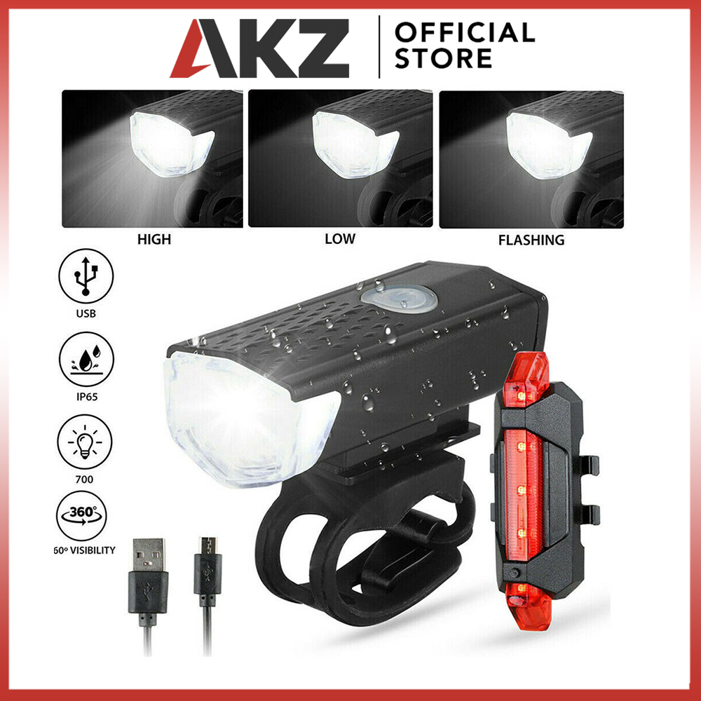 AKZ Rechargeable Bike Light Set
