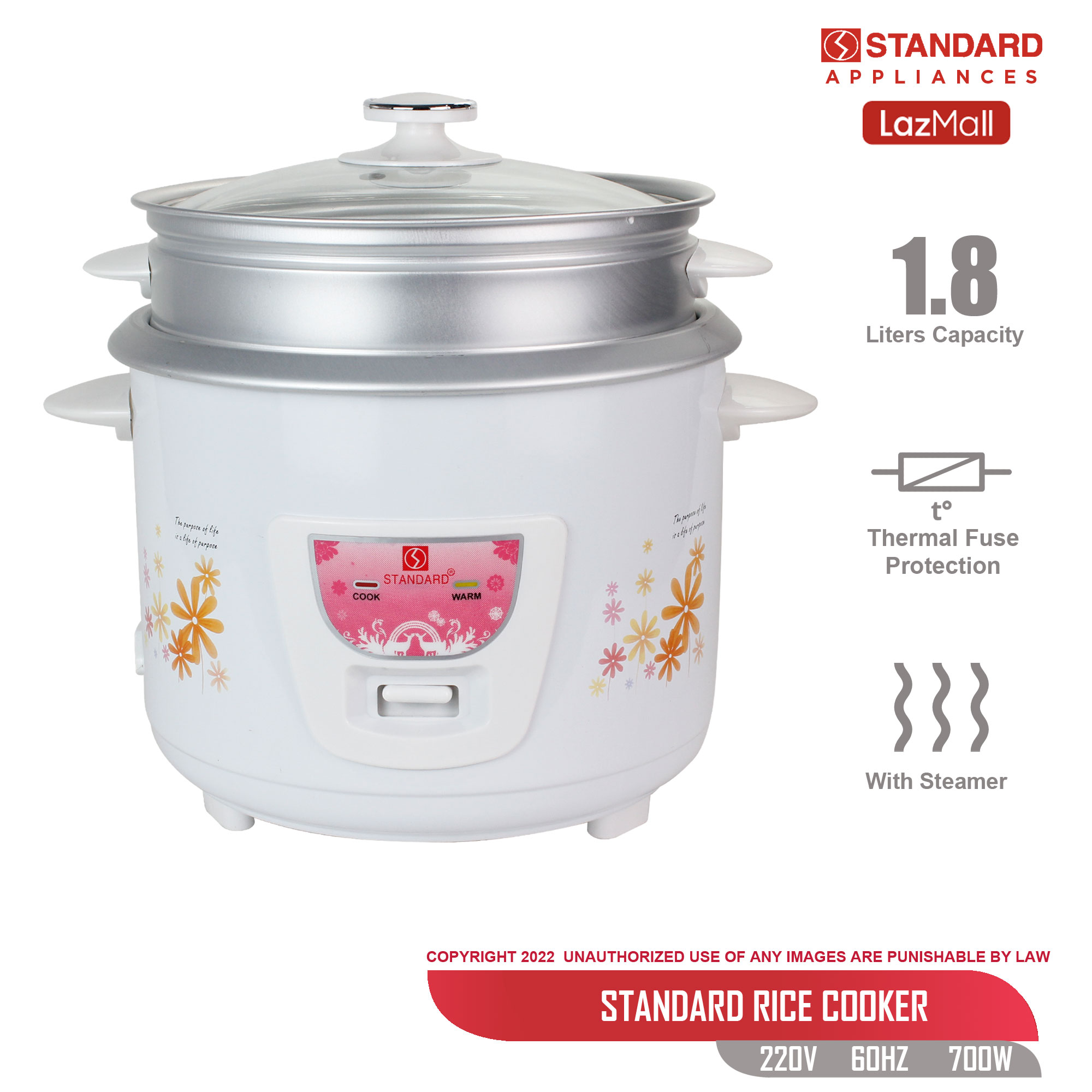 standard rice cooker with steamer price