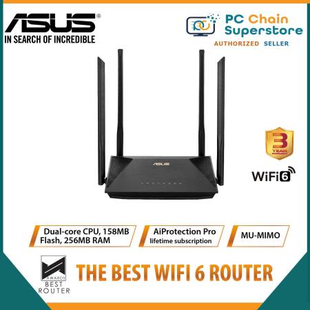 ASUS RT-AX53U WiFi 6 Router with AI Mesh and AiProtection