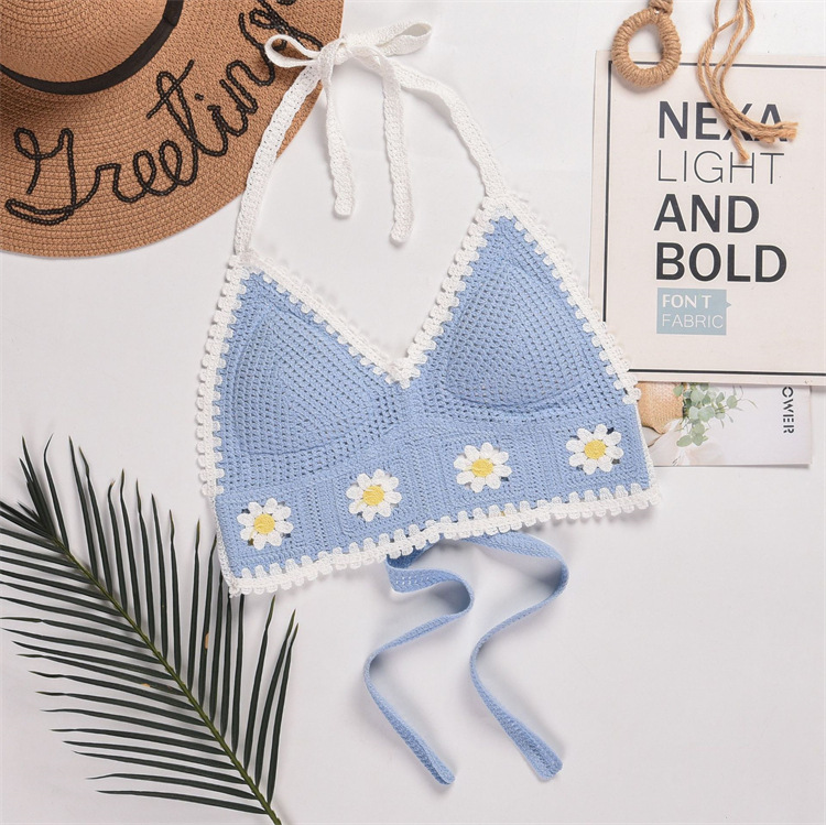 2023 New Crochet Swimwear Women Crochet Bikini Top Crochet Bra