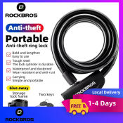 ROCKBROS Anti-Theft Bike Lock with Helmet Lock - Steel PVC