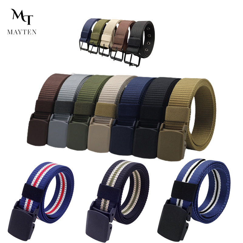 MAYTEN. Men's Automatic Buckle Belt Adjustable Belt Metal Buckle Casual  Versatile Fashion Business (Random Buckle) LB-02