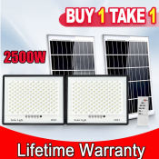 Outdoor Solar Flood Light with Lifetime Warranty and Buy 1 Take 1 Offer