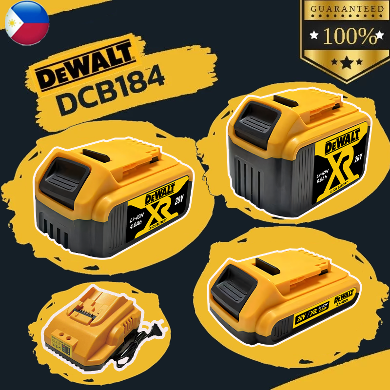 2pack For DEWALT DCB184 18V 8.0Ah XR Li-ion Slide Battery DCB183 DCB182 DCB200-2