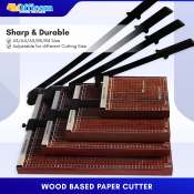 Officom Wood Base Paper Cutter with Adjustable Sharp Blade