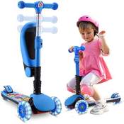 Kids 3-in-1 Folding Scooter with Seats, Lights, and Music