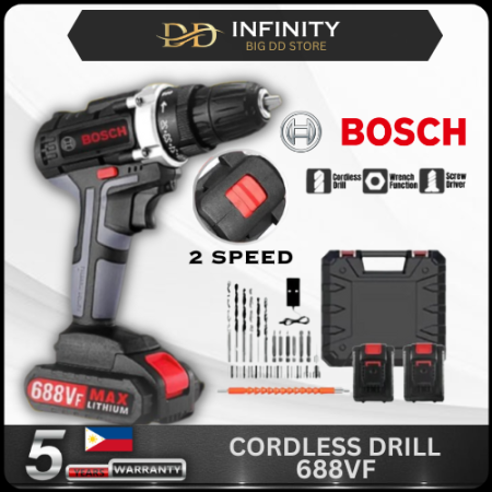 BOSCH 688VF Cordless Hand Drill Set with LED Light