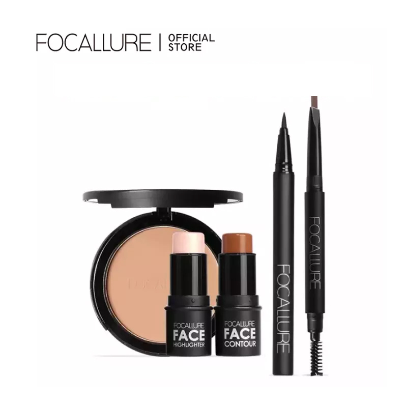 Discount on Focallure  shoes - SKU: FOCALLURE 5PCS Full Makeup Set Face Highlight Quick-dry Liquid Eyeliner Waterproof 24 Hours Long Las