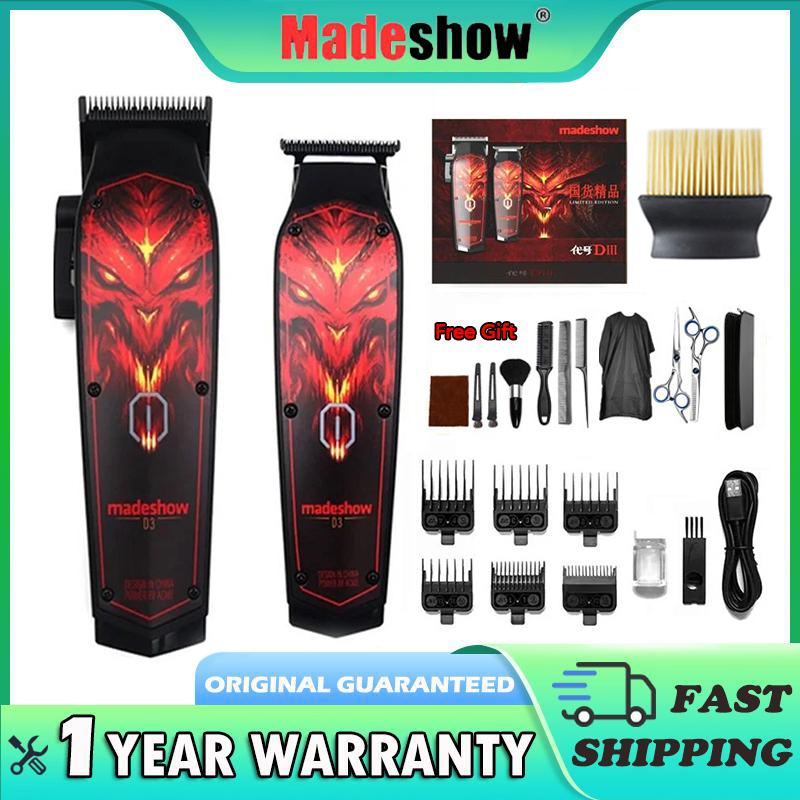 Upgraded Madeshow D3 New Hair Clipper+Trimmer Set Professional Retro Wireless Original Razor T Blade High Speed High Quality Presyo  3,999 Piso*Libreng Shipping