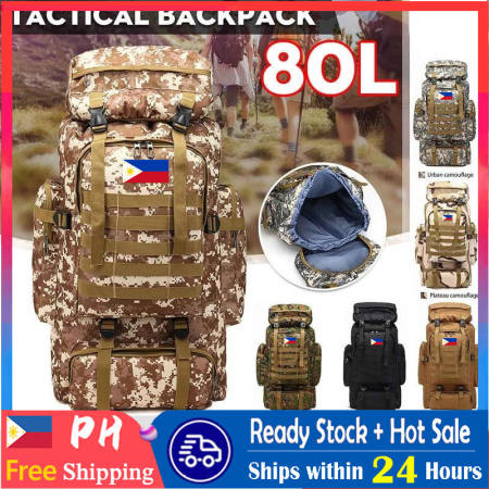 Waterproof Tactical Backpack for Camping, Hiking, and Travel - 80L