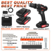198VF Cordless Impact Drill with Accessories - Lowest Price