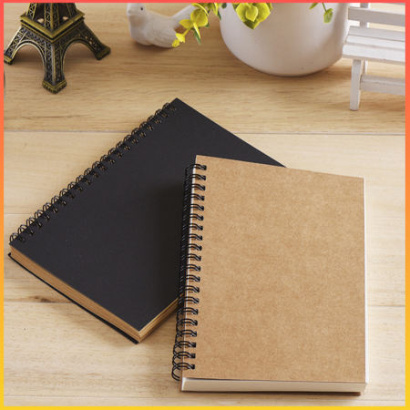 Spiral Hardcover Sketchbook with Blank Kraft Paper Pages