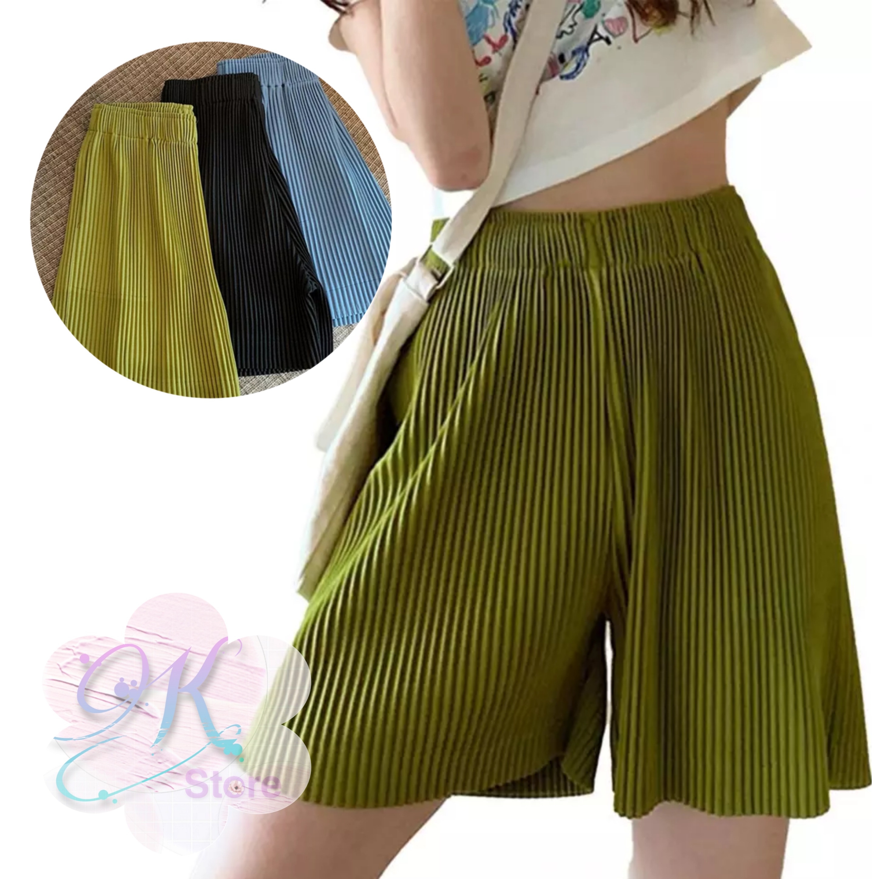 WAFFLE KNIT SHORTS Small to xLarge (free size) Waffle knitted fabric with  individual plastic