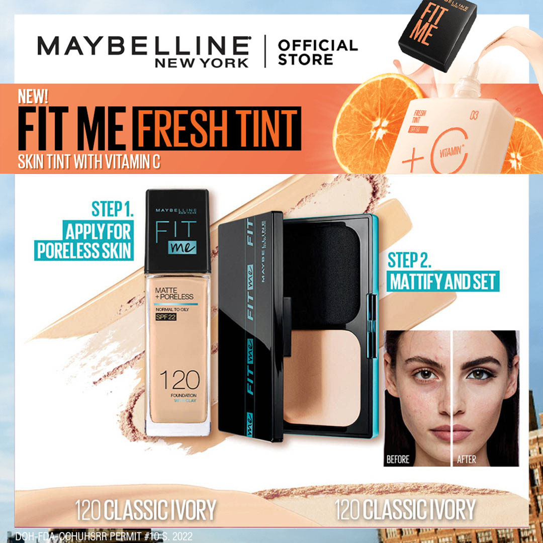 Maybelline Fit Me 24hr Matte Duo Matte Poreless Liquid Foundation 30ml And 24hr Powder 0228