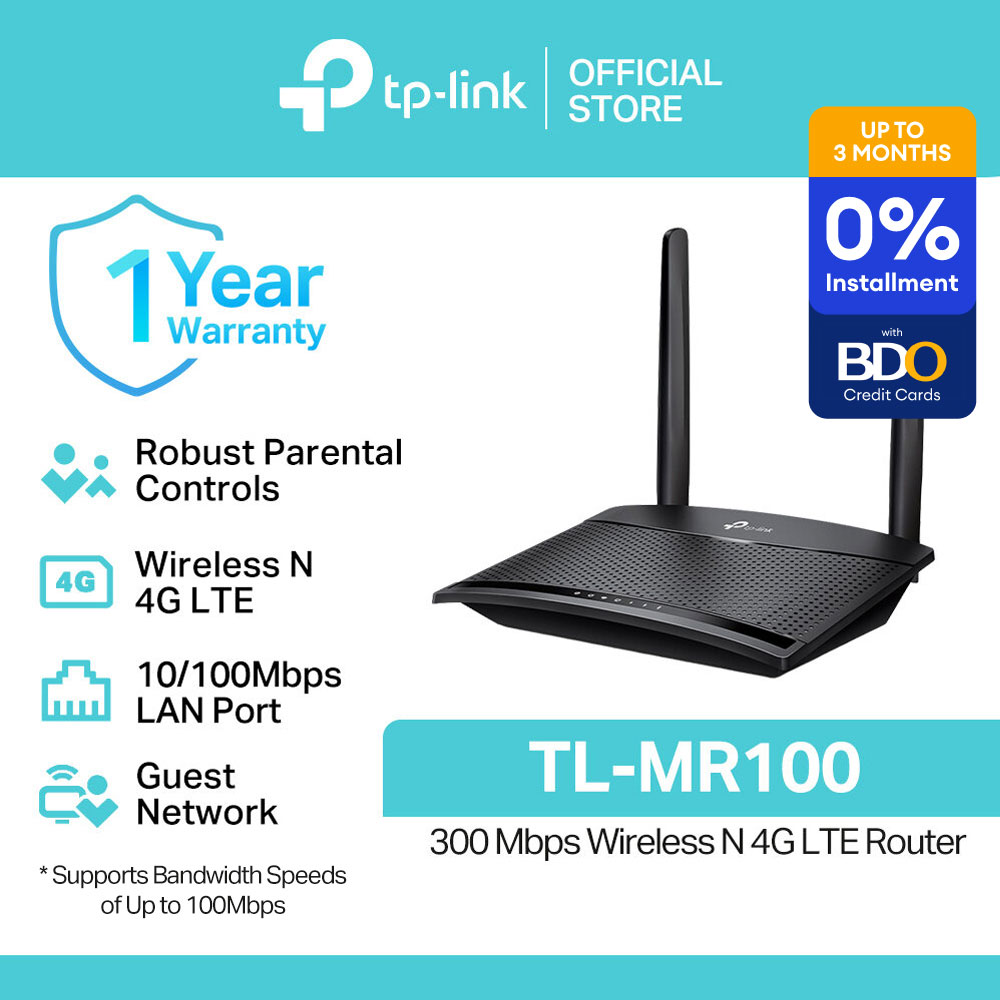 TP-Link Official Store / TL-MR100 / 300Mbps Wireless N 4G Openline LTE Mobile Wi-Fi Hotspot Globe/Smart/Sun All Network Supported WiFi Router