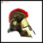 VETOST Vintage Roman Warrior Helmet with Feather and Lion Design