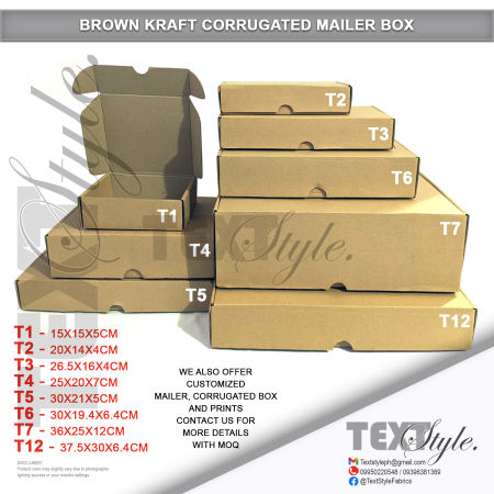 T-Mailer Box: Brown Kraft Corrugated Shipping Gift Box (Brand: Textstyle)