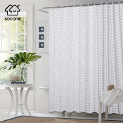 Socone Luxury Black and White Shower Curtain