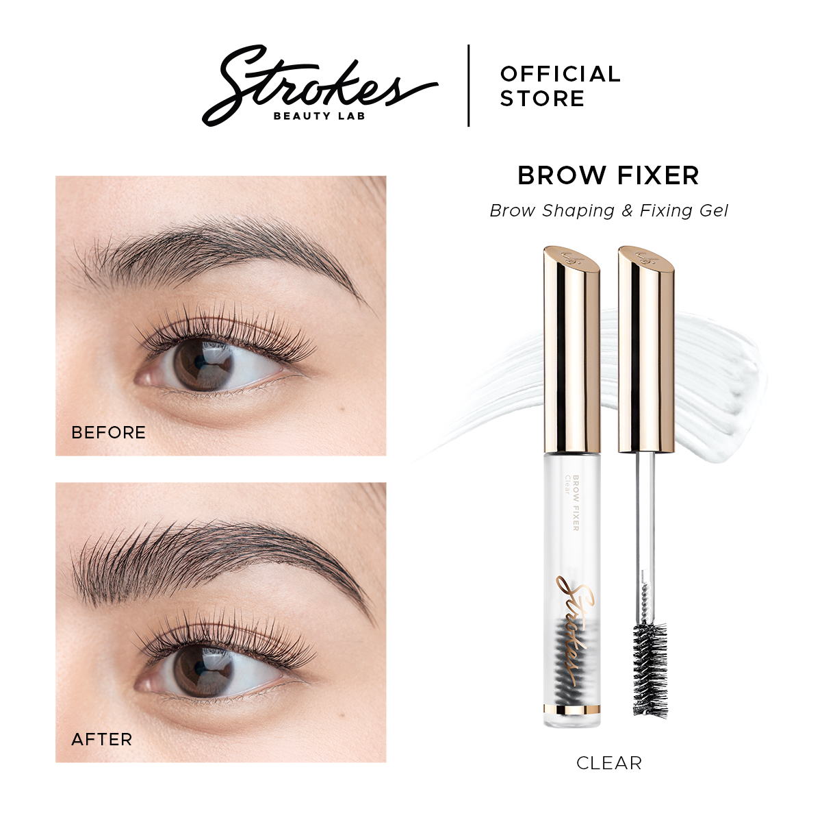 Discount on Strokes Beauty Lab  shoes - SKU: Strokes Brow Fixer In Clear [ Strong Hold Brow Gel ]