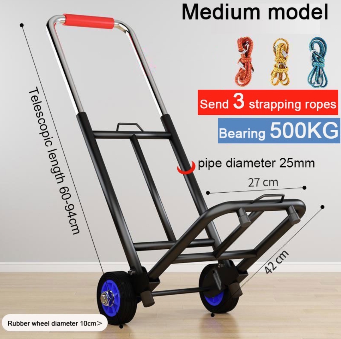 Heavy Duty Foldable Shopping Trolley by Home Essentials