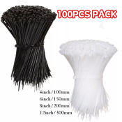 100pc Nylon Self-Locking Cable Ties - Multipurpose Zip Straps