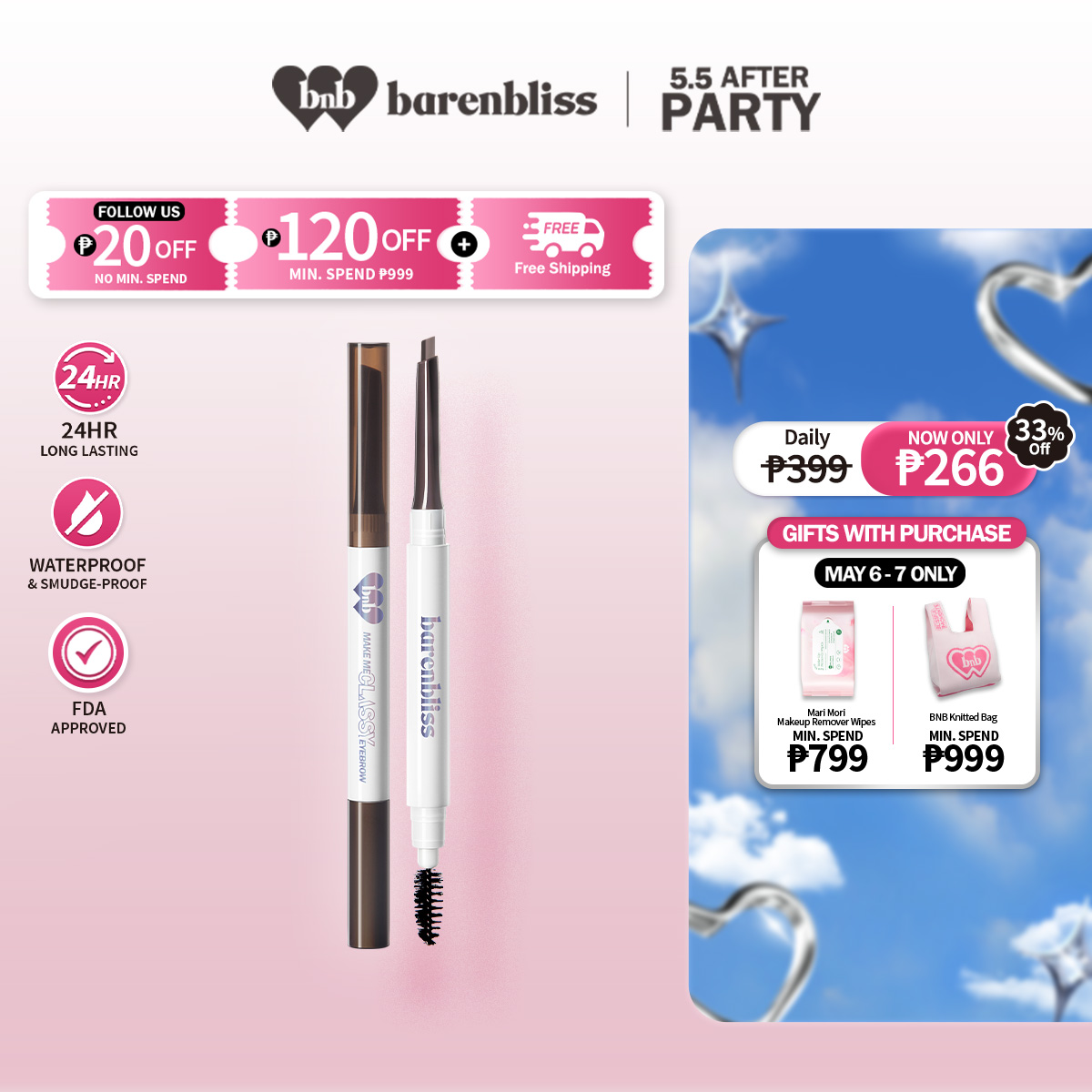 Discount on Barenbliss  shoes - SKU: barenbliss BNB Make Me Classy Eyebrow Pencil | Diamond Shape | Long Lasting Neutral Color | Built In