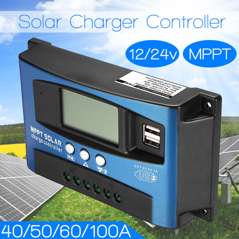Mppt Solar Panel Controller Charger Solar Battery Lcd Display Portable Monitor Semper Pwm Timer Setting On Off Hours Dual Usb Port 12v 24v Lazada Ph