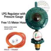ETHANZ LPG Regulator with Gauge and Rubber Hose