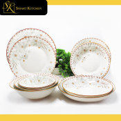 Blue Porcelain Garden Dinnerware Set - High Quality Plates and Bowls