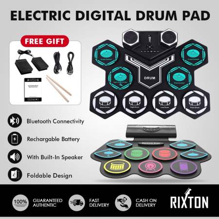 Bluetooth Roll-Up Digital Drum with Recording Function, Dual Speaker. (Brand: N/A)