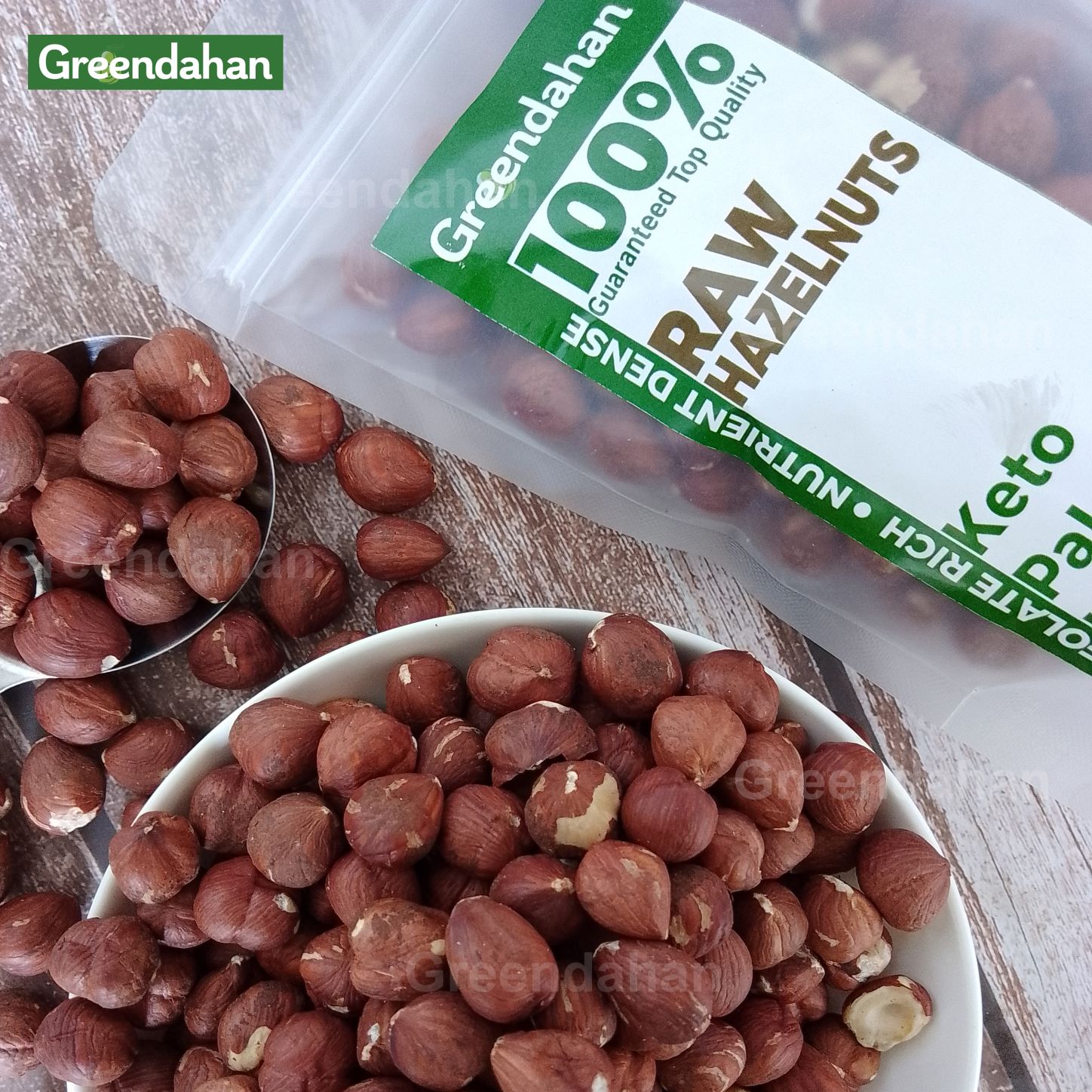 Greendahan Raw Hazelnuts (No Shell) 100g 250g Turkey Low Carb