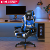 Deli Gaming Chair with Massage Pillow and Footrest