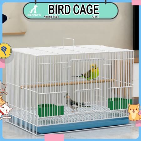 Renna's Collapsible Bird Cage with Feeder and Accessories