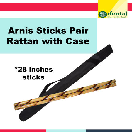 Rattan Arnis Stick Set with Case, 28 inches - 