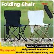 Portable Folding Chair with Backrest, Heavy Duty, Beach Chair