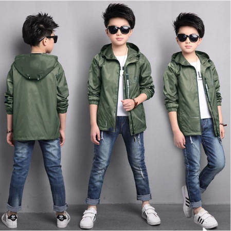 Bomber jacket with hood Fashion Korean style jacket for kids