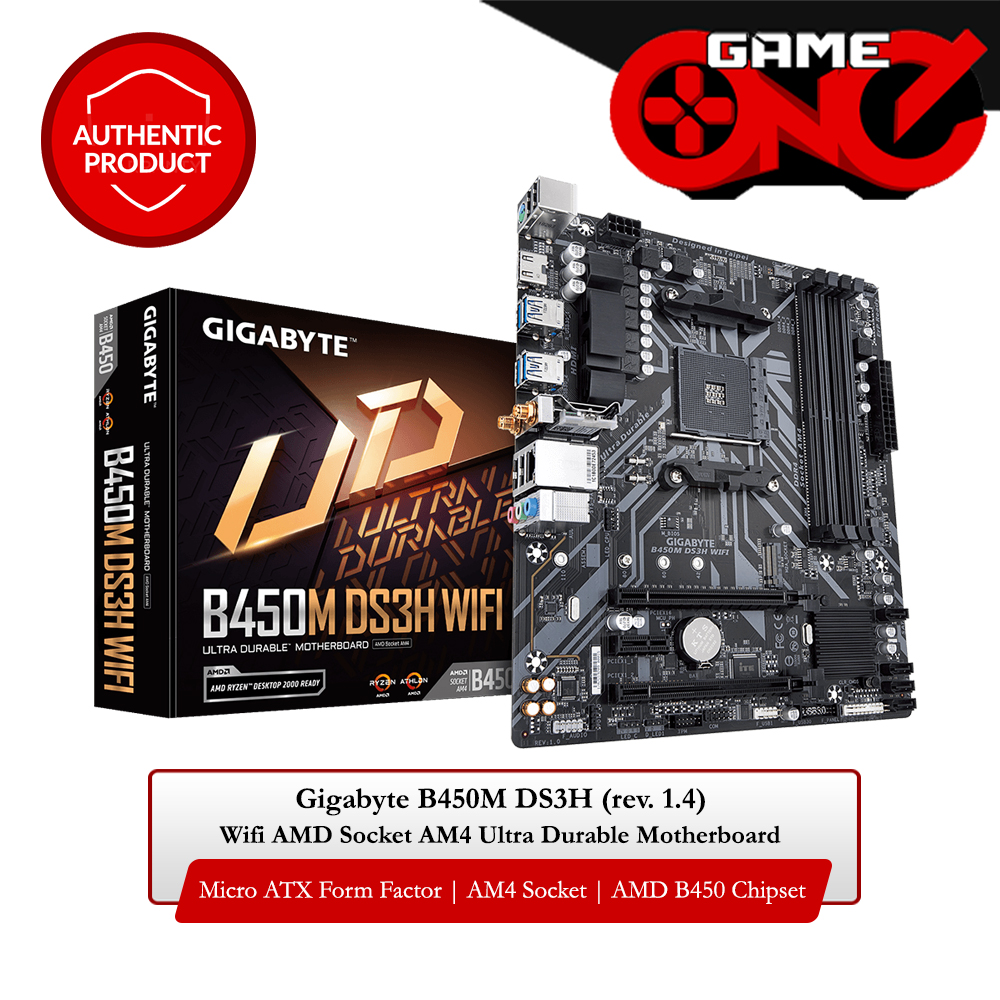 Motherboard Gigabyte B450m Ds3h Ryzen B450 Chipset Gigabyte B450M