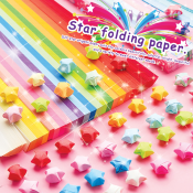 540Pcs Stars Origami Paper Strips Folding Paper Double Sided Lucky Colorful Star Decoration Paper Diy Hand Crafting Crafts Arts Supplies