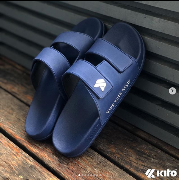 Sandals Kito Thailand male female horizontal straps AH61 genuine-dark blue