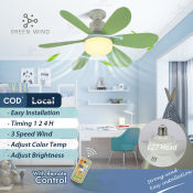 GREEN WIND Mini Ceiling Fan with Light and Remote Control