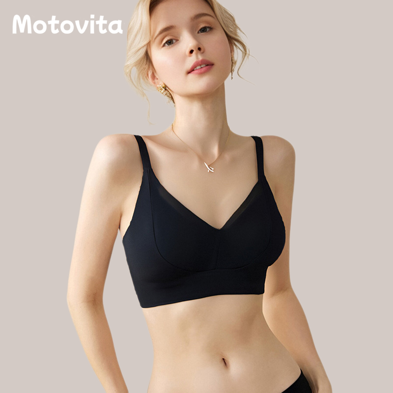 Motovita Women's One Piece Fashion Bra No Steel Ring Gather Bra Comfortable Simple Breathable Beautiful Back Bra