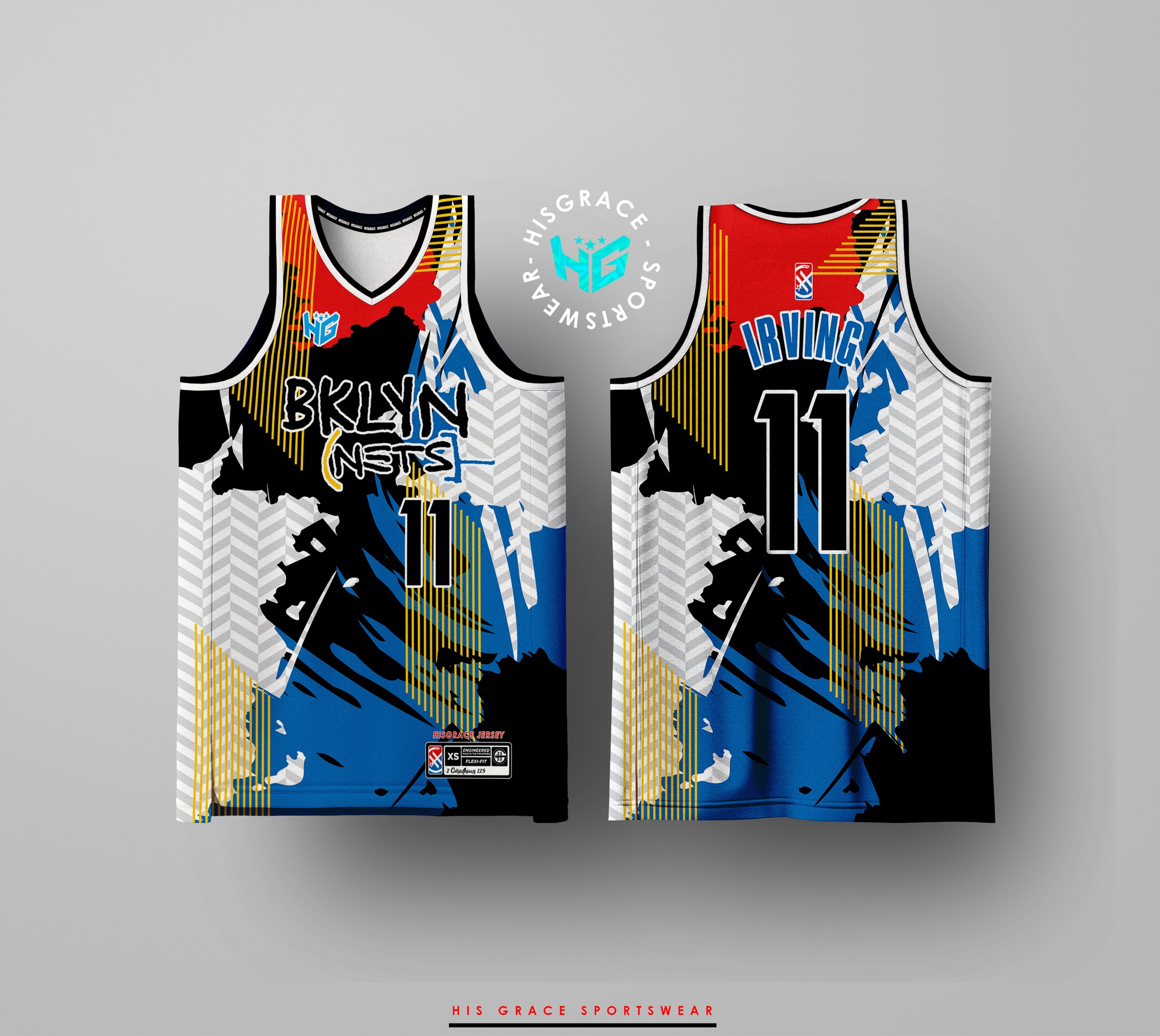 19 HG BASKETBALL NAVY BLUE CREAM FULL SUBLIMATION JERSEY